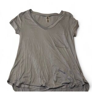 Mono B Blue Asymmetrical Short Sleeve T-Shirt